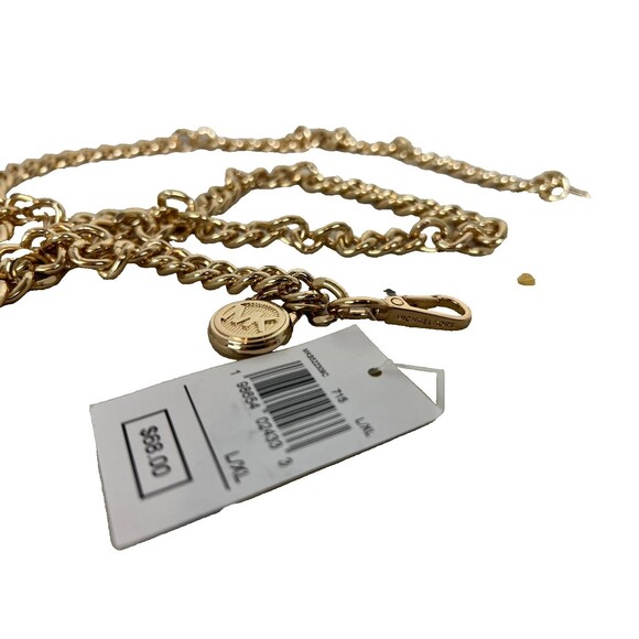 Michael Kors Gold Lock & Key Chain Belt Size L / XL NWT Business Chic Casual - Picture 8 of 11